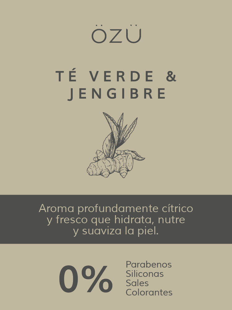 Jabón liquido de Té verde & Jengibre - ÖZÜ Cosmética